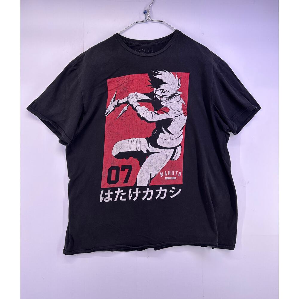 Naruto Shippuden Kakashi Hatake Black Tshirt Size 2XL
